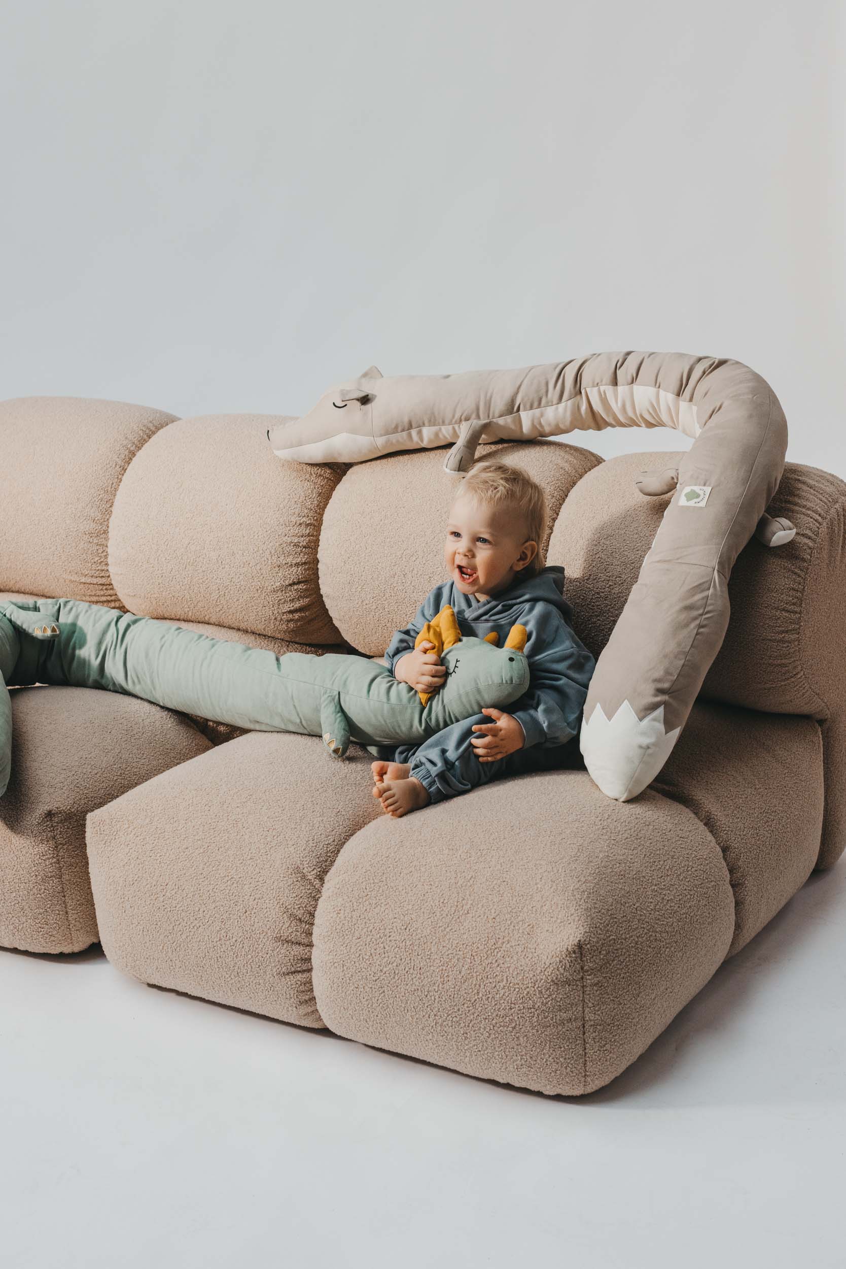 Bed snake "Cuddle Buddy - Sage Saurus"