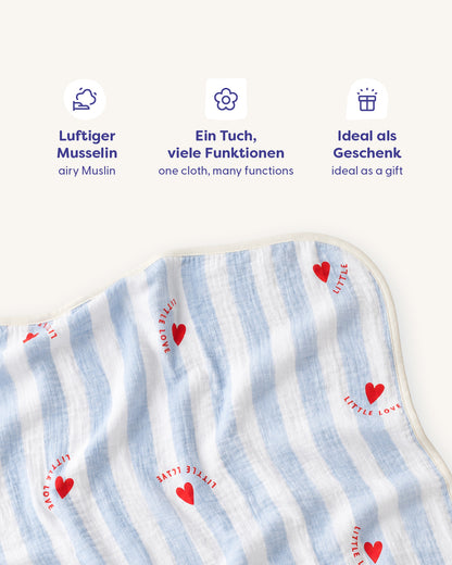 Tissu Mousseline Cuddly - Tiny Hearts