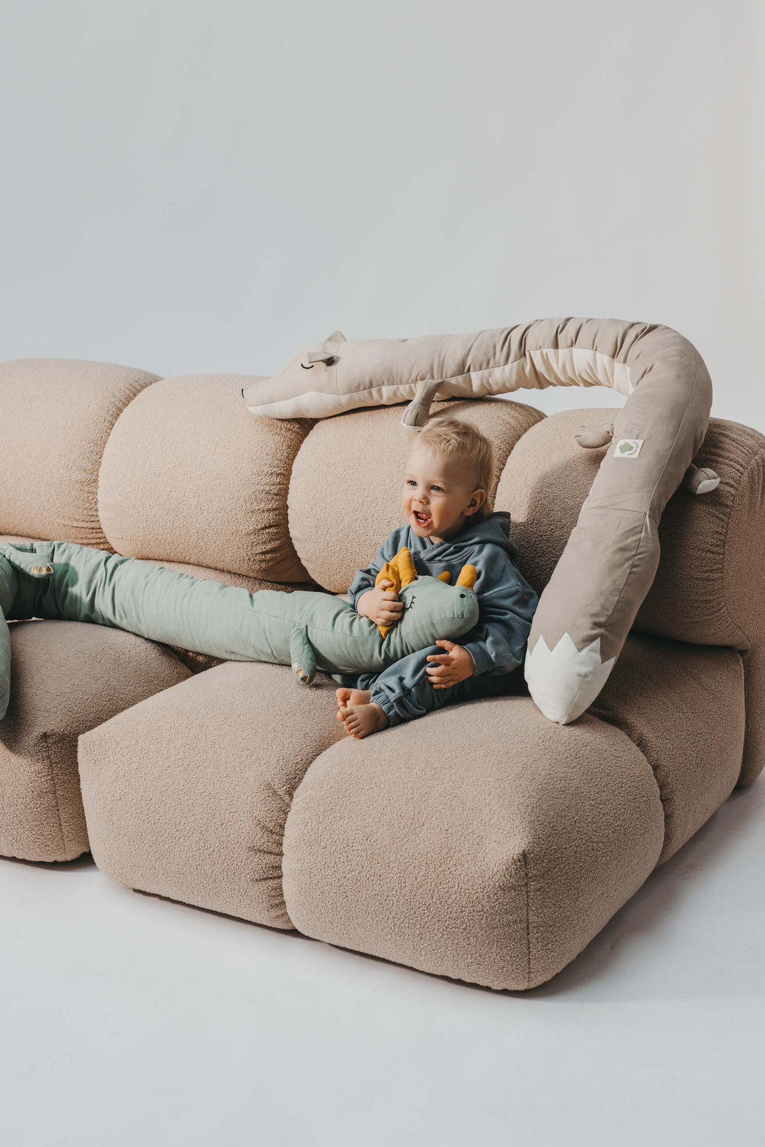 Bed snake "Cuddle Buddy - Sage Saurus"