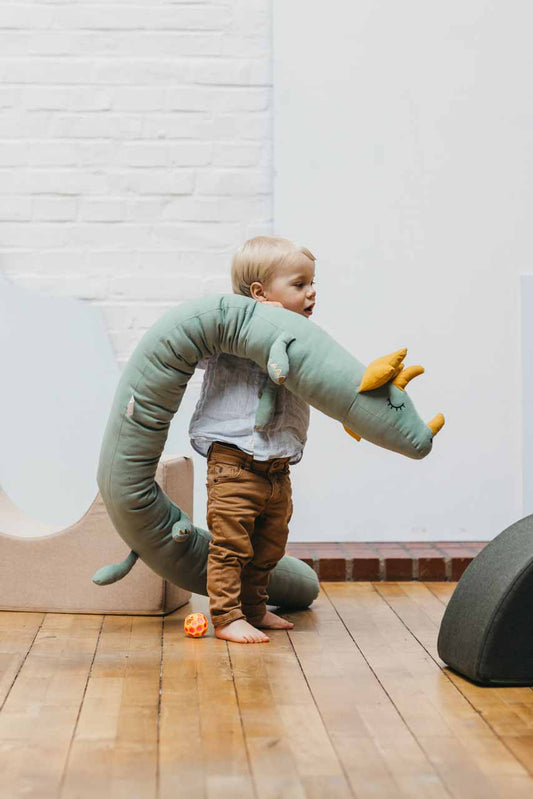 Bed snake "Cuddle Buddy - Sage Saurus"